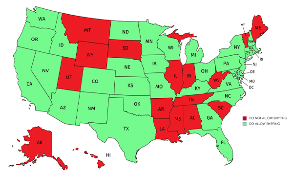 Dry Hills Distillery Shipping Map 2025 Updated